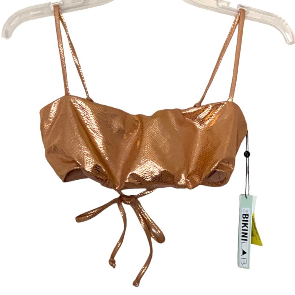 🔥HOST PICK🔥 NWT Bikini Lab Lace-Up Bandeau Bikini Top
